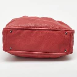 Pre Owned حقيبة شانيل جلد محبب أحمر كبيرة نسائية مجدولة توت