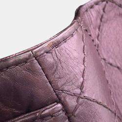 Pre Owned Chanel Pink Mini Reissue 2.55 Quilted Metallic Lambskin Double Flap