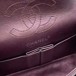 Pre Owned Chanel Pink Mini Reissue 2.55 Quilted Metallic Lambskin Double Flap