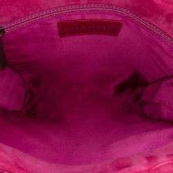 Pre Owned Chanel Pink Mini Suede Studded Fringe Tote