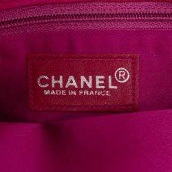 Pre Owned Chanel Pink Mini Suede Studded Fringe Tote