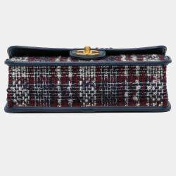 Pre Owned Chanel School Memory Small Tweed Top Handle Flap Bag