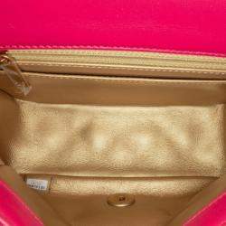 Pre Owned Chanel Classic Pearl Crush Single Flap Mini Square Lambskin Shoulder Bag
