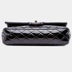 Pre Owned Chanel Classic Double Flap Medium Patent Leather Shoulder Bag