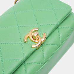 Pre Owned Chanel Chain Is More Flap Small Quilted Lambskin Shoulder Bag