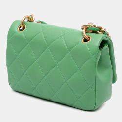 Pre Owned Chanel Chain Is More Flap Small Quilted Lambskin Shoulder Bag
