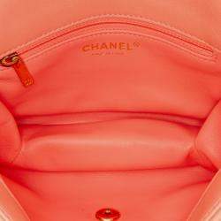 Pre Owned Chanel Color Match Flap Small Lambskin Shoulder Bag