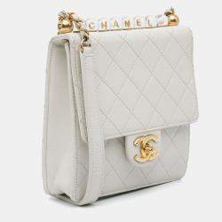 Pre Owned Chanel Chic Pearls Crossbody Mini Leather Crossbody Bag
