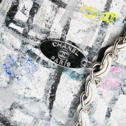 Pre Owned Chanel Hand Painted Graffiti Flap Medium Calfskin Shoulder Bag
