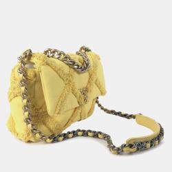 Pre Owned Chanel 19 Flap Medium Canvas Shoulder Bag