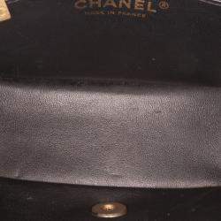 Pre Owned Chanel Black Mini Square Classic Chevron Lambskin Single Flap Bag