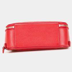 Pre Owned Chanel Red Small Quilted Caviar Top Handle Camera Bag