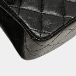 Pre Owned Chanel Black Medium Classic Lambskin Double Flap