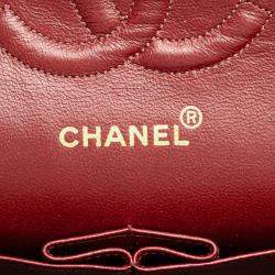 Pre Owned Chanel Black Medium Classic Lambskin Double Flap