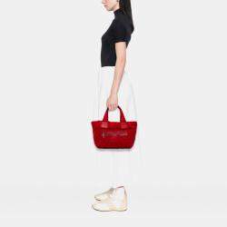 Pre Owned Chanel Red Small Quilted Nylon Coco Cocoon Tote