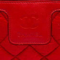 Pre Owned Chanel Red Small Quilted Nylon Coco Cocoon Tote
