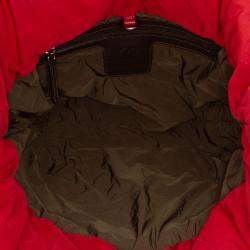 Pre Owned Chanel Red Small Quilted Nylon Coco Cocoon Tote