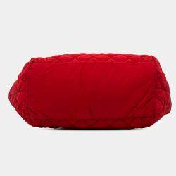 Pre Owned Chanel Red Small Quilted Nylon Coco Cocoon Tote