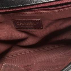 Pre Owned Chanel Black Calf Hair and Leather New Medium Boy Flap Bag