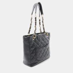 Pre Owned Chanel PST Black Calfskin Leather Tote Bag
