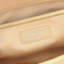 Pre Owned Chanel Grand GST Beige Grained Leather Tote Bag