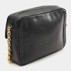 Pre Owned Chanel CC Black Leather Shoulder Bag