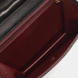 Pre Owned Chanel Tall Flap Black Lambskin Leather Shoulder Bag