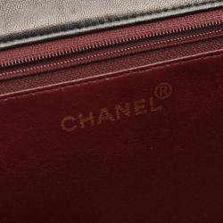 Pre Owned Chanel Tall Flap Black Lambskin Leather Shoulder Bag