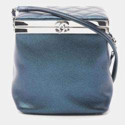 Pre Owned Chanel Coco Mark Green Leather Shoulder Bag