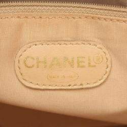 Pre Owned Chanel Coco Mark Beige Calfskin Tote Bag