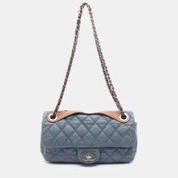 Pre Owned Chanel  In-The-Mix Medium Blue/Brown Leather Shoulder Bag