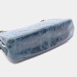 Pre Owned Chanel  In-The-Mix Medium Blue/Brown Leather Shoulder Bag