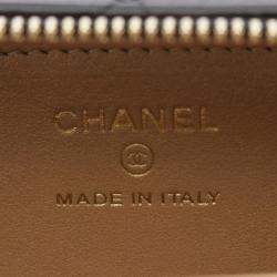 Pre Owned Chanel Plate Vanity Mini Black/Gold Lambskin Shoulder Bag