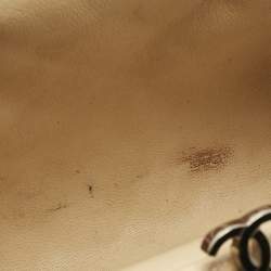 Pre Owned Chanel Beige Quilted Caviar Leather Timeless Clutch