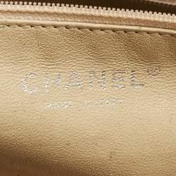 Pre Owned Chanel Beige Quilted Caviar Leather Timeless Clutch