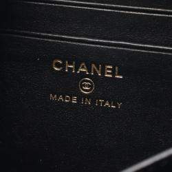 Pre Owned Chanel CC Filigree Mini Vanity Black Leather Shoulder Bag