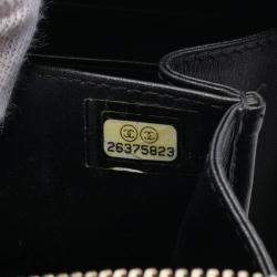 Pre Owned Chanel CC Filigree Mini Vanity Black Leather Shoulder Bag