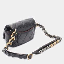 Pre Owned Chanel 19 Black Leather Waist Bag