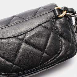 Pre Owned Chanel 19 Black Leather Waist Bag