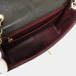 Pre Owned Chanel Diana Black Lambskin Leather Shoulder Bag
