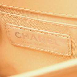 Pre Owned Chanel CC Beige Leather Shoulder Bag