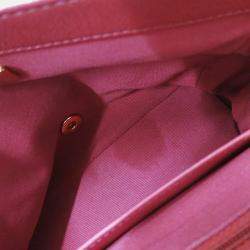 Pre Owned Chanel Matelasse Pink Leather Shoulder Bag