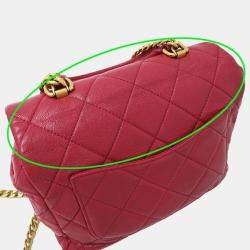 Pre Owned Chanel Matelasse Pink Leather Shoulder Bag