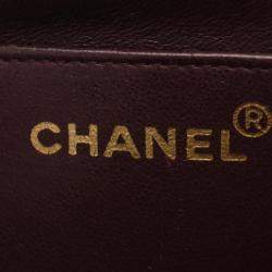 Pre Owned Chanel Chevron V-Stitch Bordeaux Lambskin Handbag