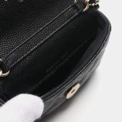 Pre Owned Chanel Mini Black Caviar Leather Shoulder Bag