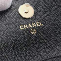 Pre Owned Chanel Mini Black Caviar Leather Shoulder Bag