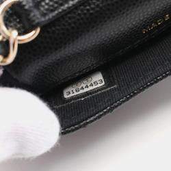 Pre Owned Chanel Mini Black Caviar Leather Shoulder Bag