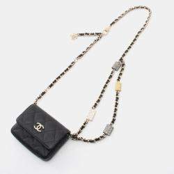 Pre Owned Chanel Mini Black Caviar Leather Shoulder Bag
