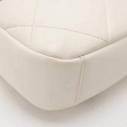 Pre Owned Chanel Entwined Chain Stitch Ivory Lambskin Camera Bag