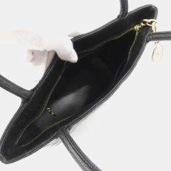 Pre Owned Chanel Medallion Black Grained Leather Handbag